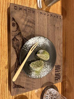 Green tea mochi ice cream dessert