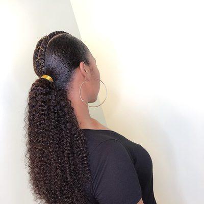 Curly Natural Ponytail.