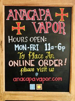 New hours: Mon-Fri 11am-6pm. Curbside pickup available too!