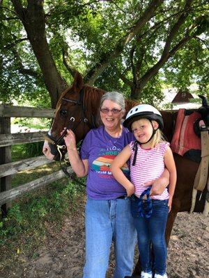 Lucy & Gigi - She'll ride next time!