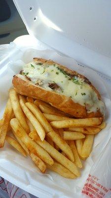 Steak and cheese, yummy!!!