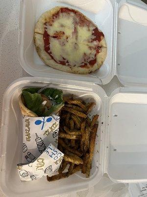 Shrimp Pita, Oregano Fries, Kids Pizza