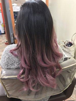 Beautiful pastel color from a dark brown hair