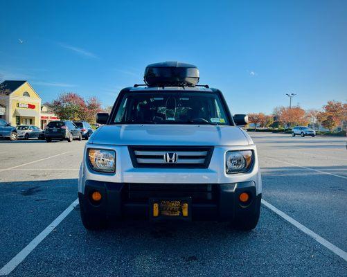 repaired driver side cowl, hood, blended front end paint, new headlights. looks better than when I bought it used!