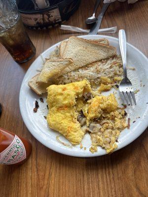 Philly cheesesteak omelette.