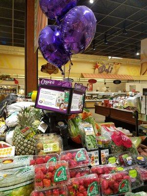 Because nothing says organic quite like purple balloons.