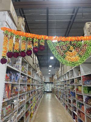 More pictures of the aisles with Diwali garlands