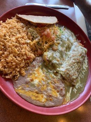 Combo plate #17 taco enchilada chili relleno