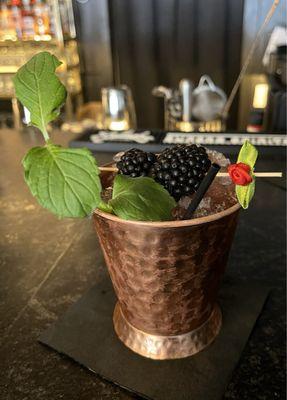 BlackBerry Mint Julep with hand crushed ice