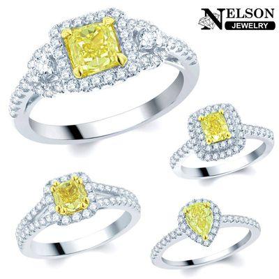 Beautiful yellow diamonds aren't just for the rich and famous anymore. Many couples want something a little different, and we've got it!