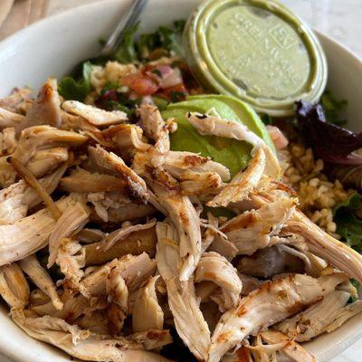 Burrito salad with rotisserie chicken