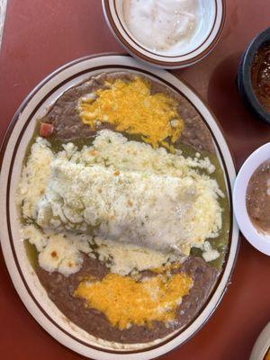 Spinach enchilada double beans!