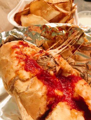 Meatball Parmigiana sub