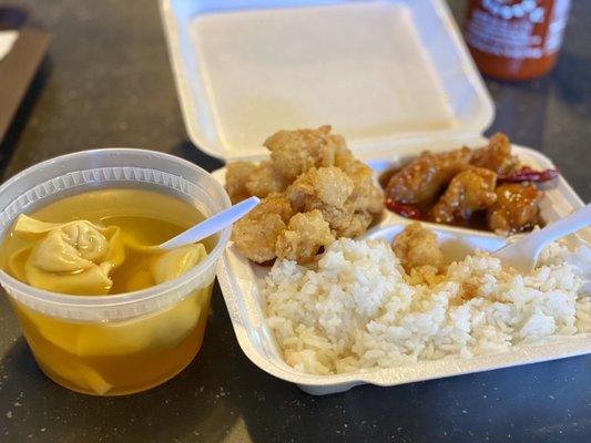 Two meat combo General TSO and salt and pepper shrimp