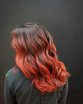 Red balayage