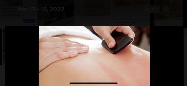 GUA SHA treatment to relieve pain