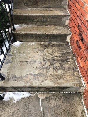 skimcoated front steps and caulked