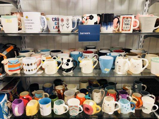 "Barware" it's a new word I learned today. Anyways, all these coffee mugs are super adorable and I've never seen them anywhere else.