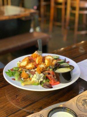 Cobb salad with fried chicken