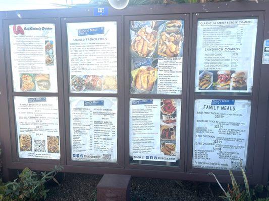 Drive Thru Menu