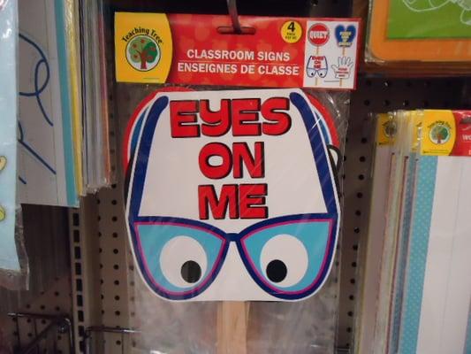 Teacher said: "One, Two, Eyes On Me!" I said: "Three, Four, Eyes On You!"