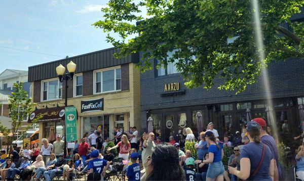 Memorial Day Parade 
We are located between Cafe 360 and Aarzu Modern Indian Bistro  .