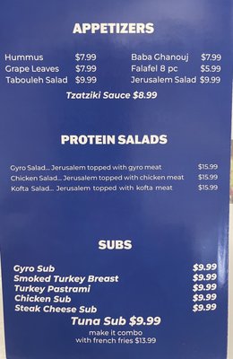 Menu 2/4, current as of 01/2023