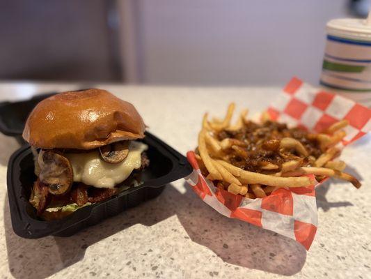 Mushroom Swiss Burger