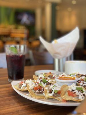 Nachos and Hibiscus Agua