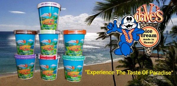 Experience the taste of paradise with Dave's Ice Cream.