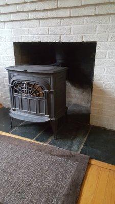 We install stainless steel liner systems and wood stoves