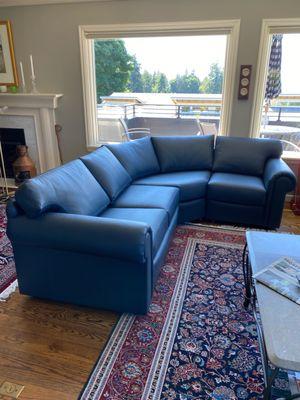 Leather sectional