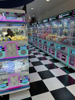 View of some of the claw machines.