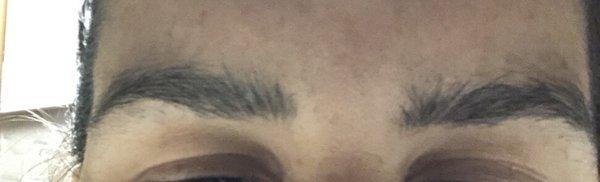 Before and after of my eye brows.