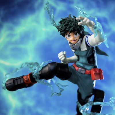 Deku of My Hero Academia launching kick strike posed Anime action toy figure