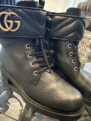 Damaged leather on the boots