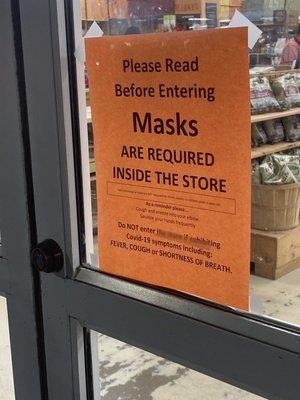 Mask requirement sign