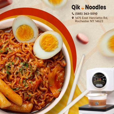 Crunched for time but craving a delicious meal? 
 At QIK NOODLES, you can whip up your favorite noodle bowl in no time! 
 Choose you