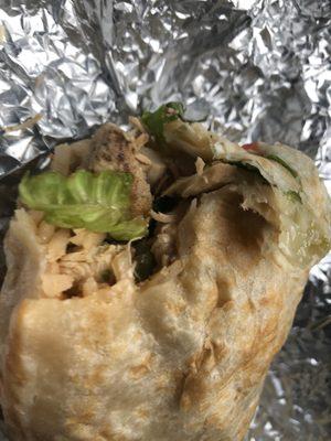 Bland chicken burrito