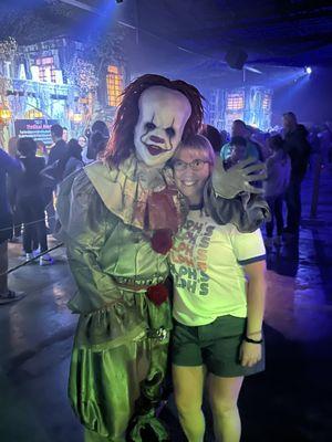 Pennywise character working the cue got ahold of my wife.