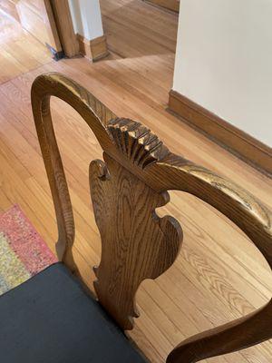 In addition to reupholstering dining room chairs, wood was refinished too. Dining set was bought in 1984, brand new, Pennsylvania House.