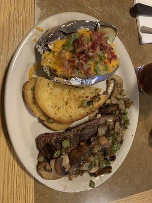 Wichita steak, loaded potato