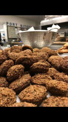 Making Fresh falafels at the Kitchen