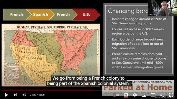 Historic territory maps of the us and Ste Genevieve from the Parked at Home talk series