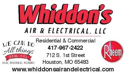 Air and Heating units, residential & Commercial Whiddon's can repair all make & models.