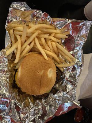 Burger and fries