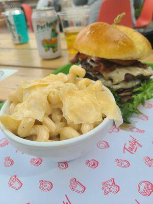 Customized Double Burger and Mac & Cheese