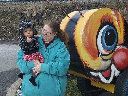 Mom and Little Lady visiting Bummble Bee