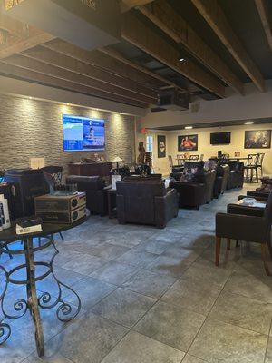 Indoor Cigar Lounge and workstations