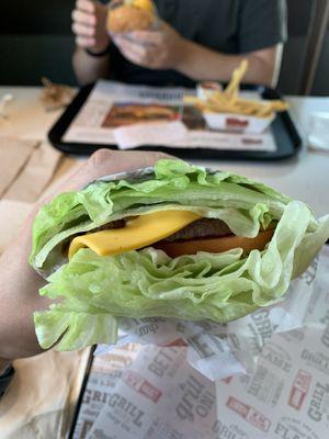 Lettuce-wrapped Charburger with Cheese